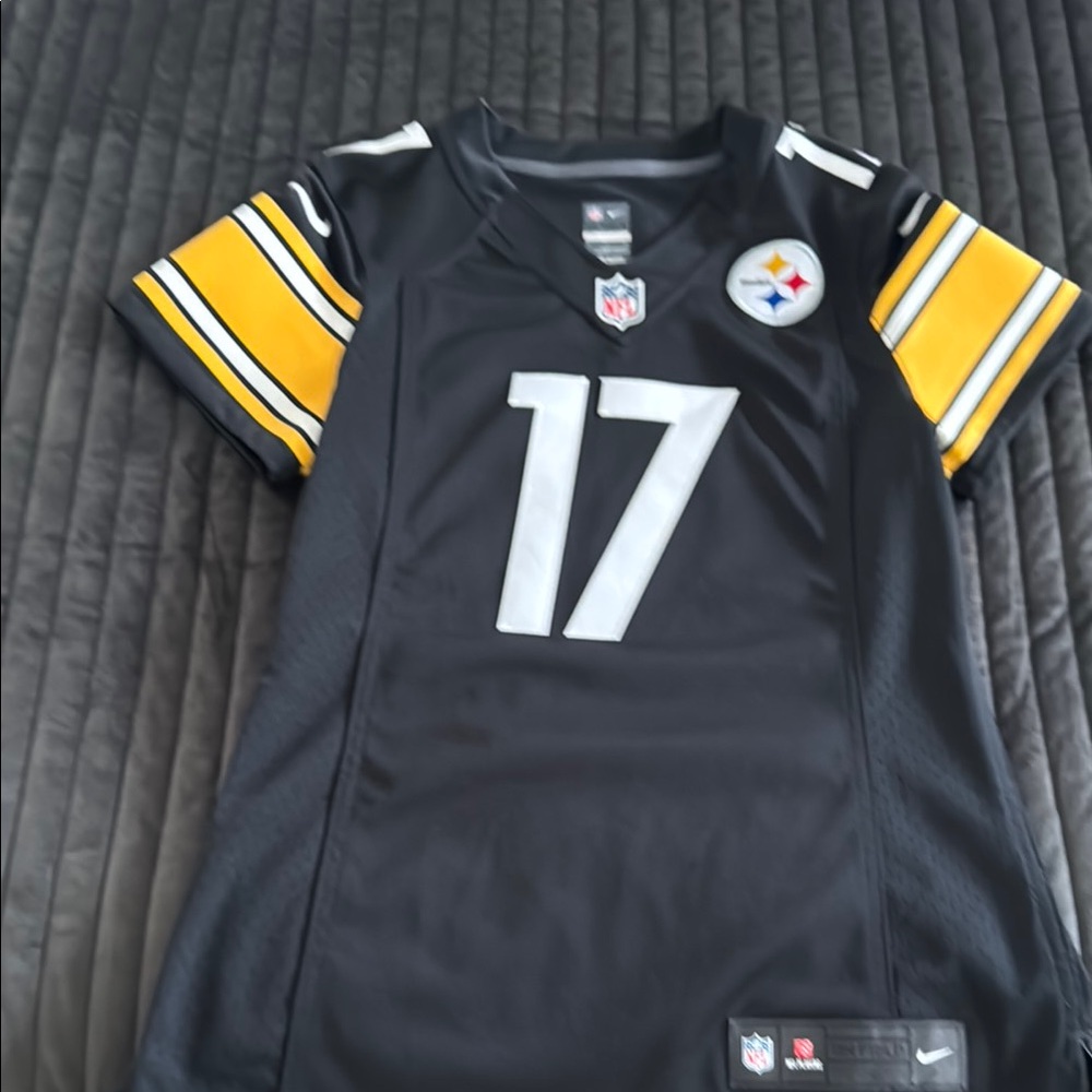 Nike Black and Gold Sports Jersey Steelers Wallace